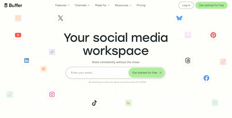 Buffer homepage — your social media workspace