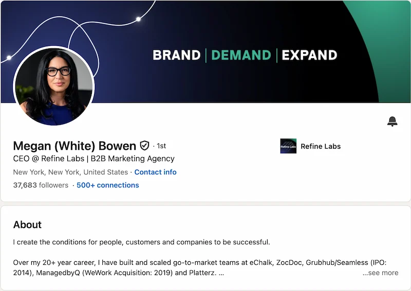 Example of a well-written LinkedIn About section