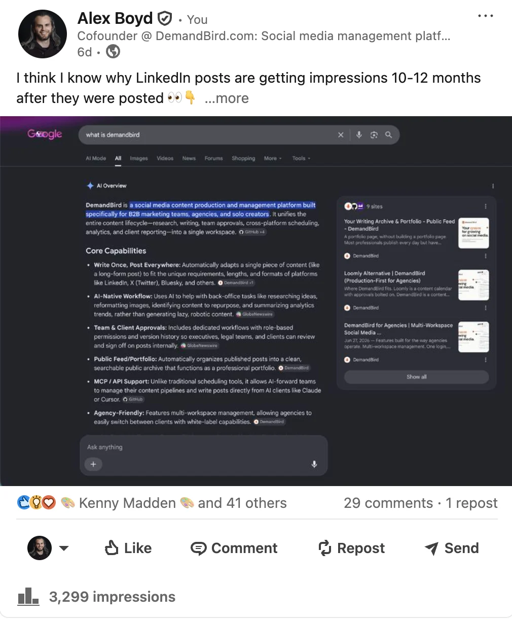 Example of a curiosity-building LinkedIn post hook