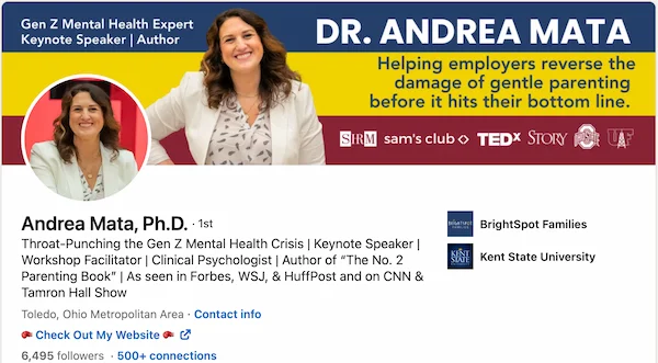 Example of a LinkedIn headline to avoid: off-putting language that alienates the audience