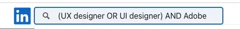 LinkedIn search using parentheses to group boolean operators
