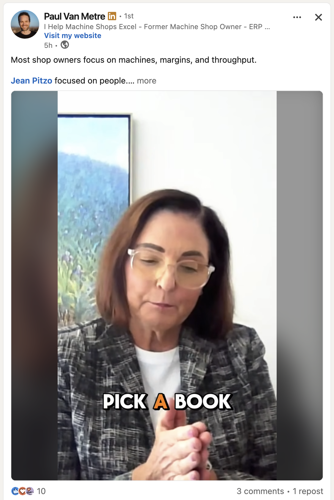 Case study post on LinkedIn