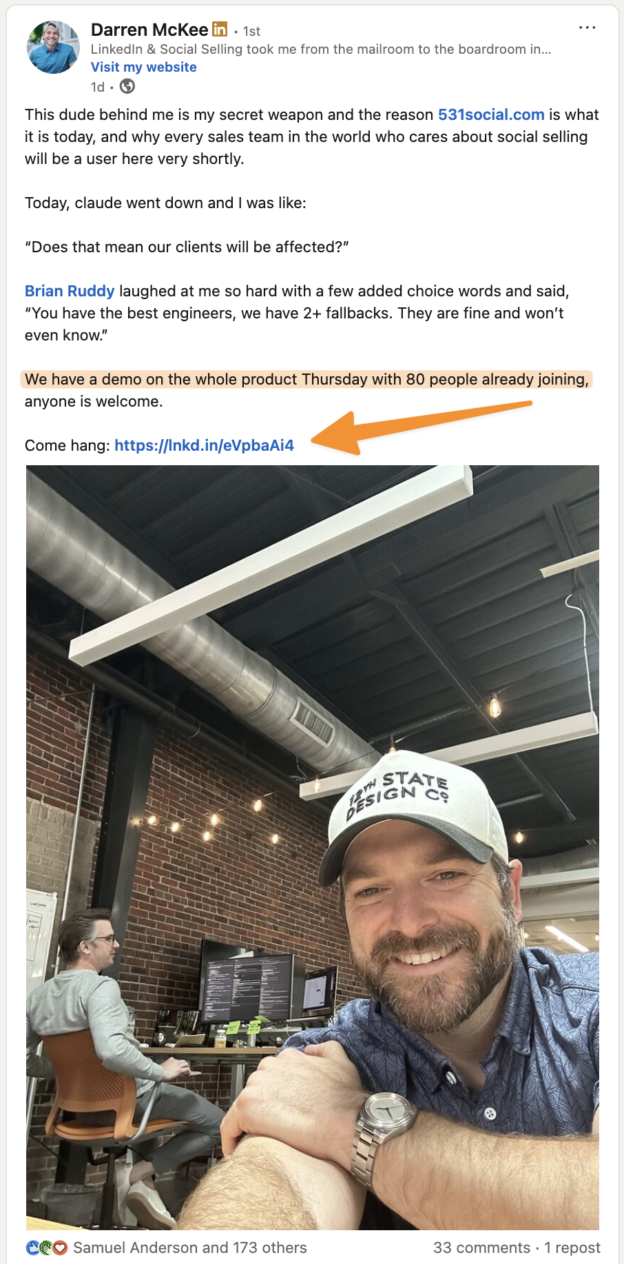 LinkedIn event announcement post