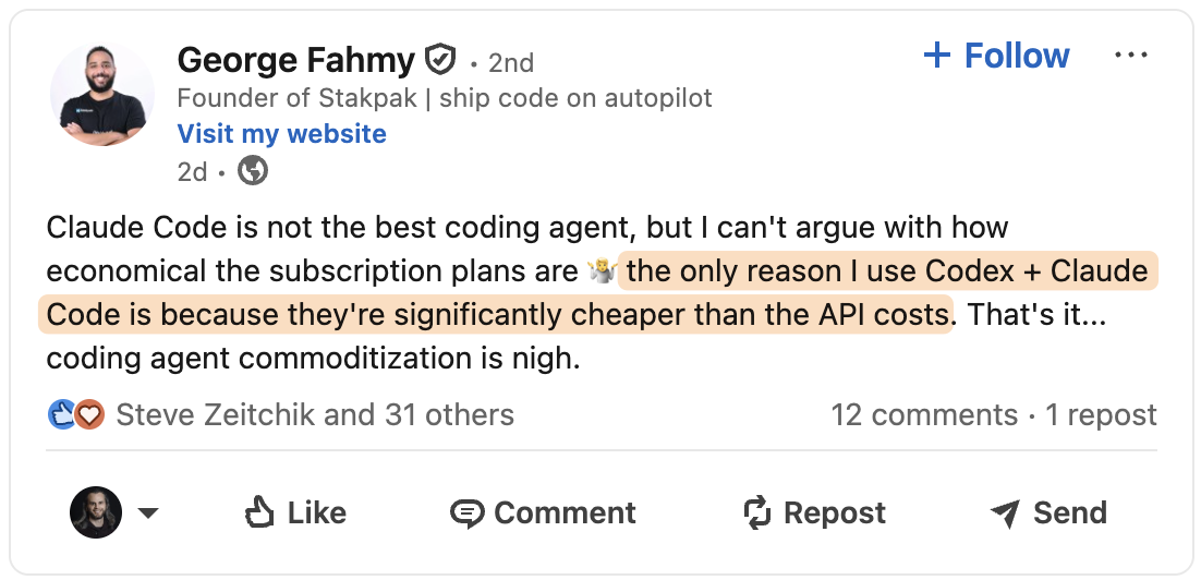 LinkedIn industry insights and analysis post