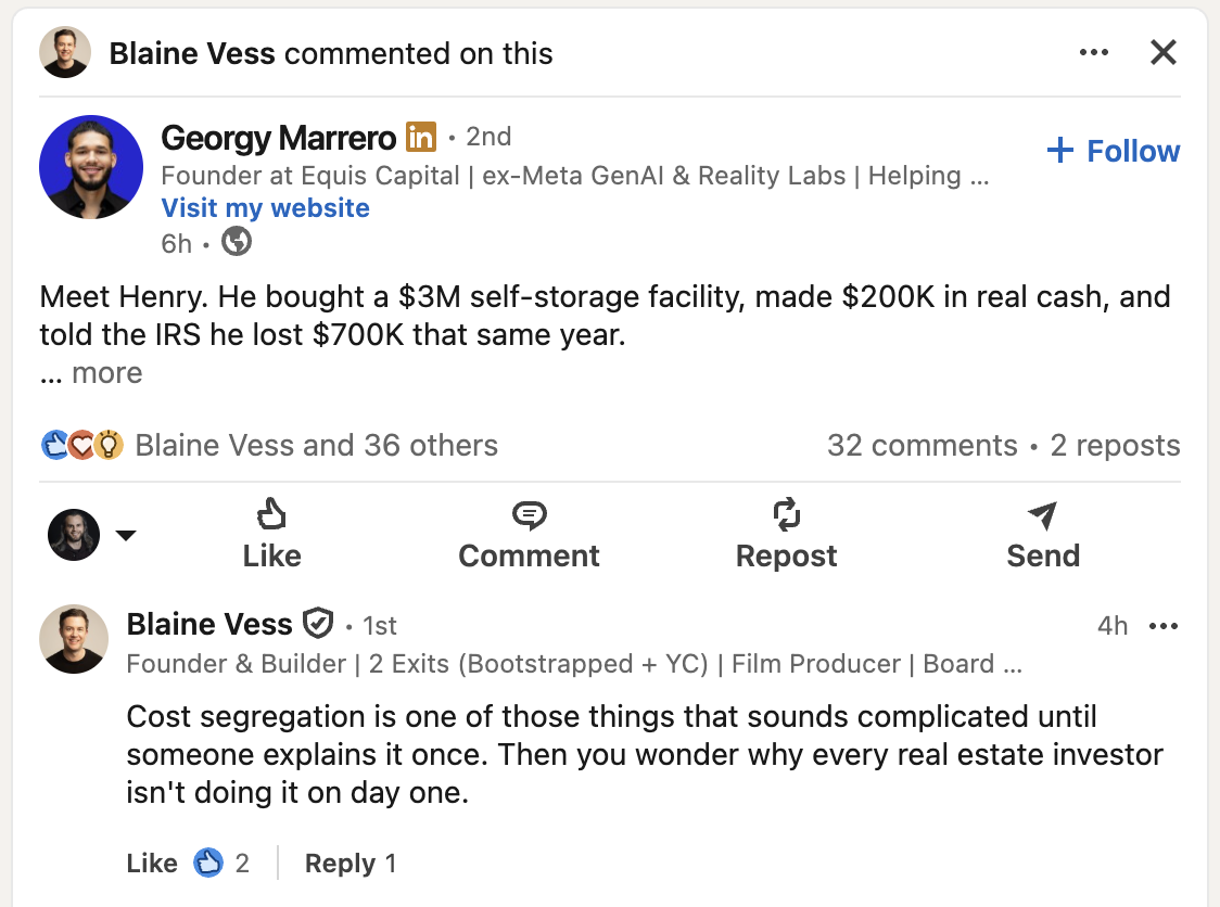 LinkedIn post sharing an interesting statistic