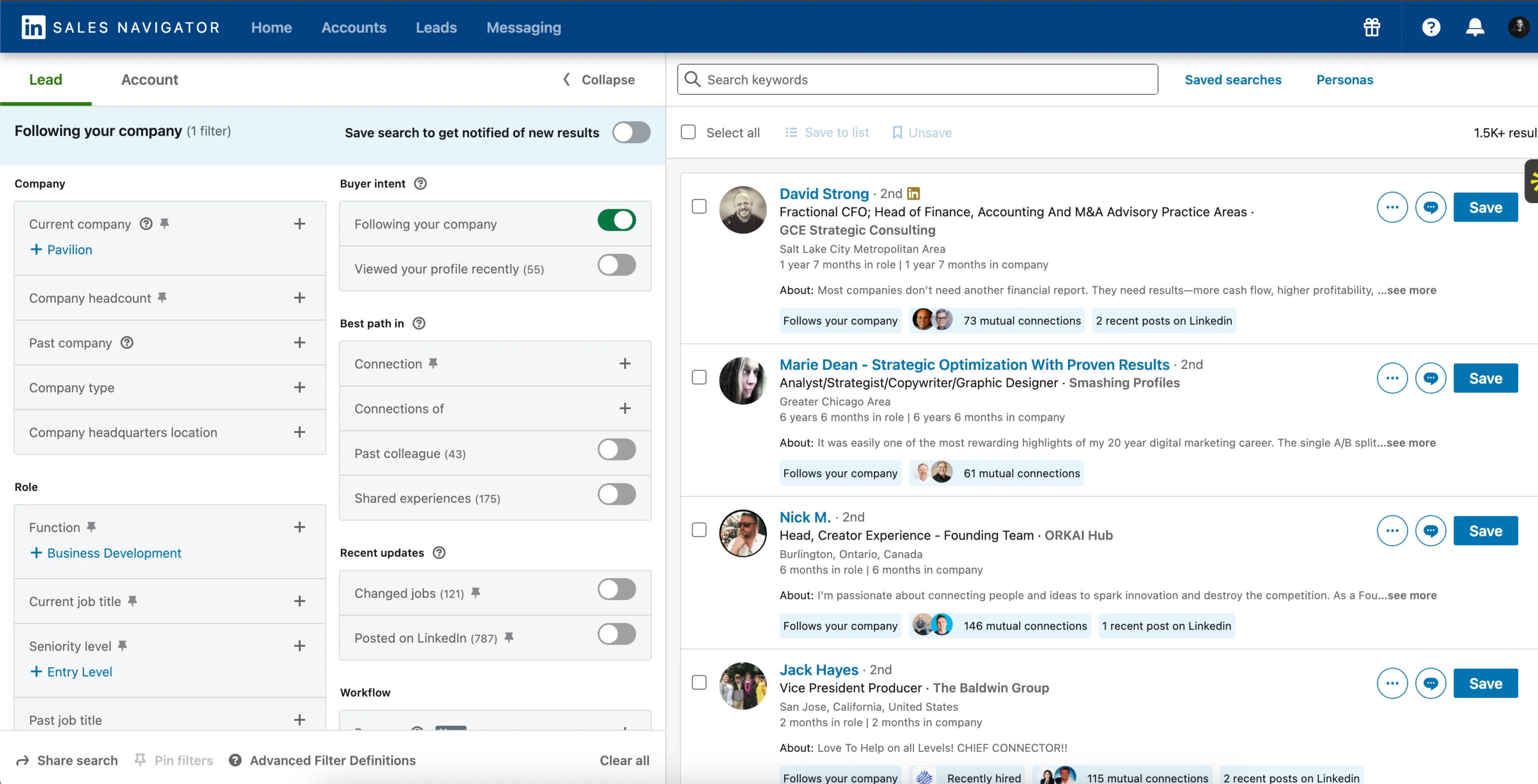 Building a prospect list in LinkedIn Sales Navigator