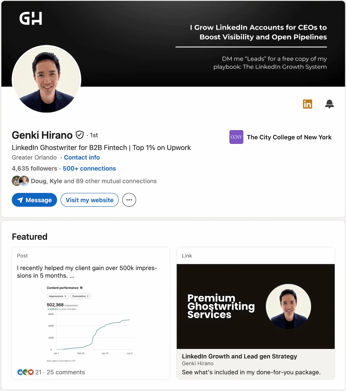 LinkedIn profile screenshot for Genki Hirano